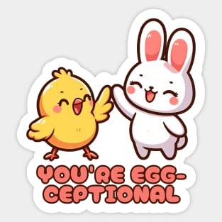 Egg-ceptional Bunny High Five Sticker